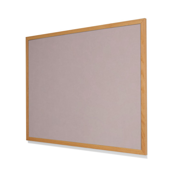 2187 Brown Rice Colored Cork Forbo Bulletin Board with Narrow Red Oak Frame